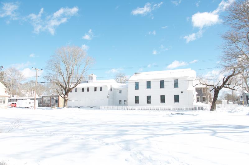 The field between the Mattapoisett Town Hall and the Mattapoisett Historical Society is mostly untouched on Friday morning. BY GEORGIA SPARLING